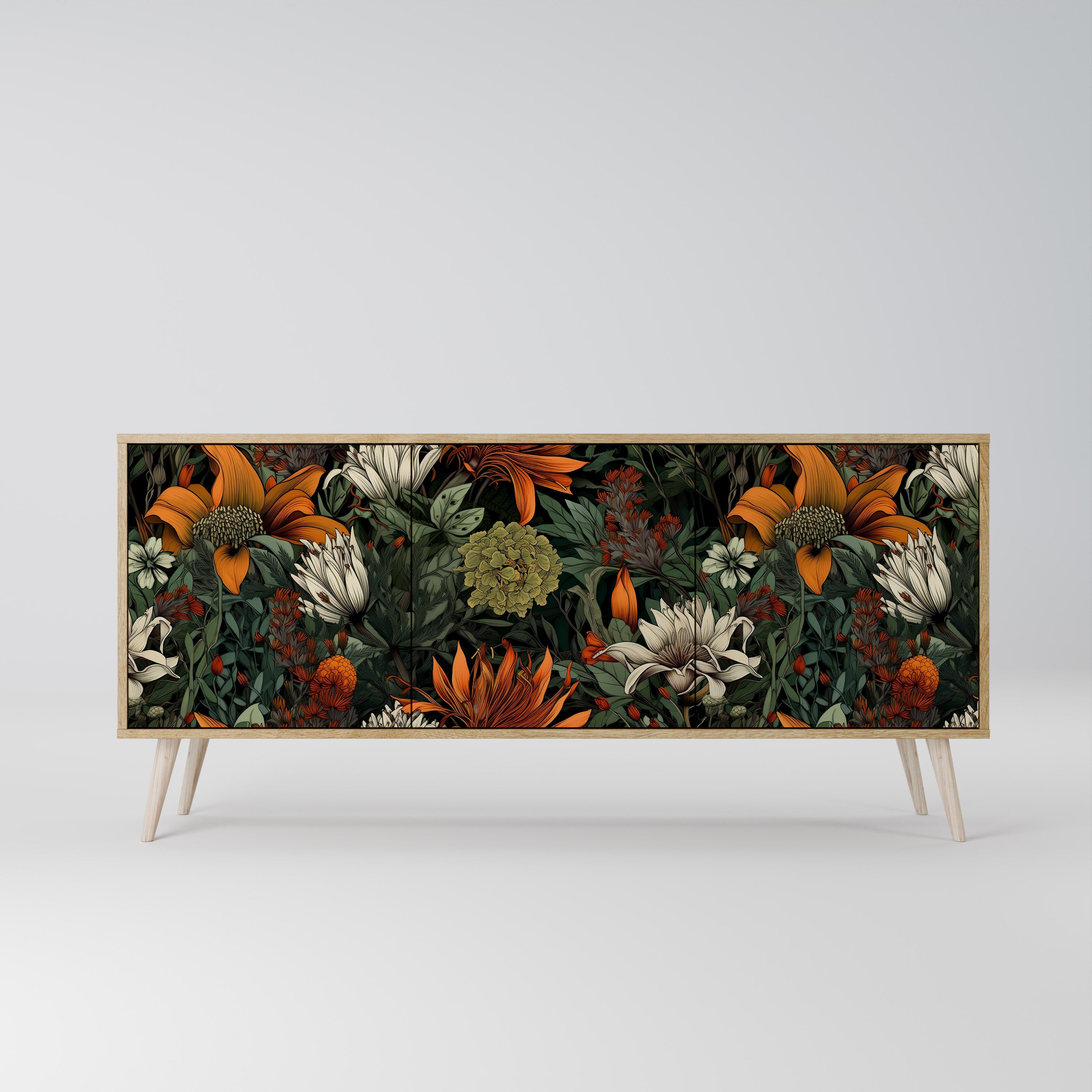 MIDNIGHT SPROUT Aparador de 3 Puertas