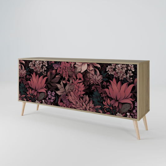 Credenza a 3 ante FLORAL WHISPER in effetto rovere