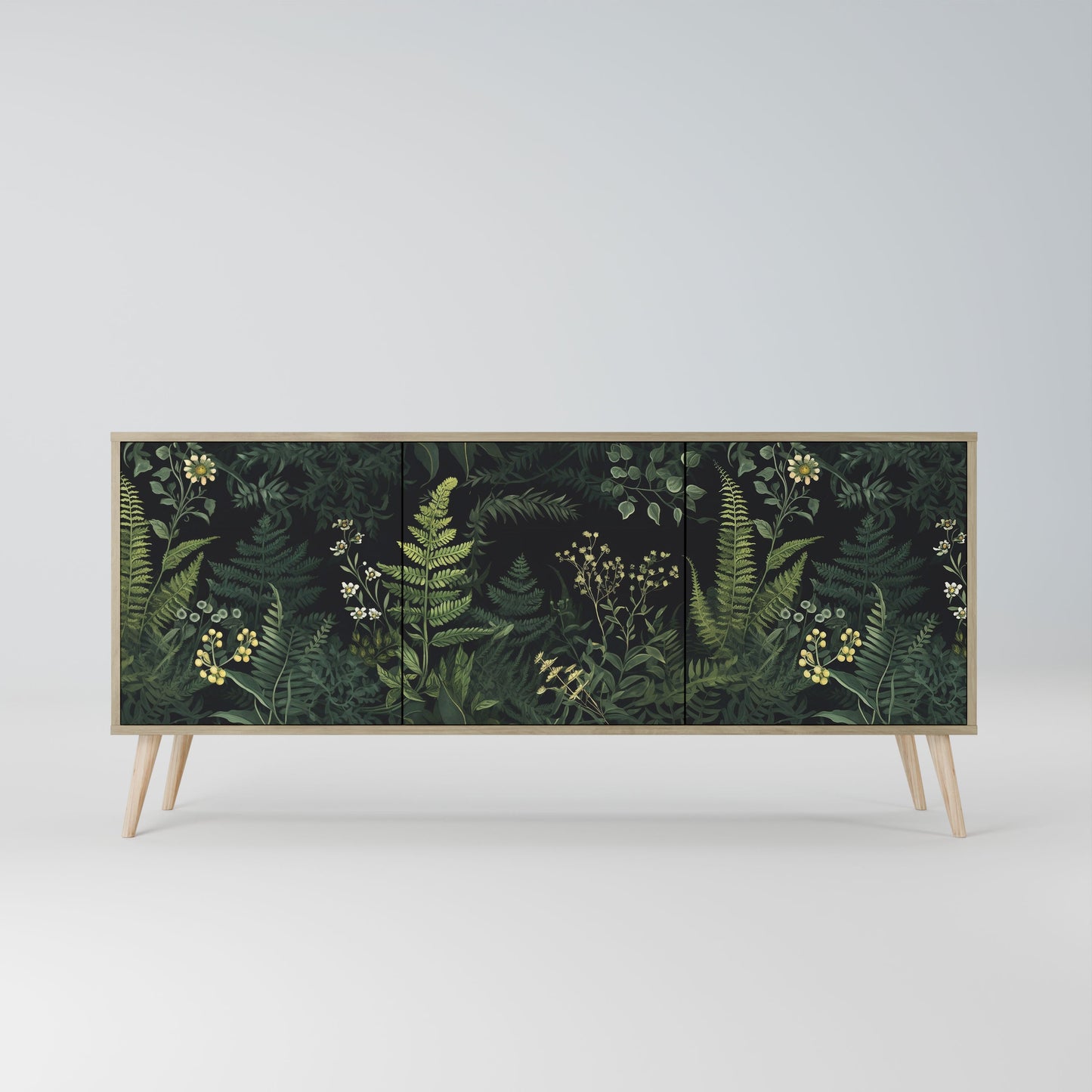 FERN FLOWERS 3-Door Sideboard in Oak Effect