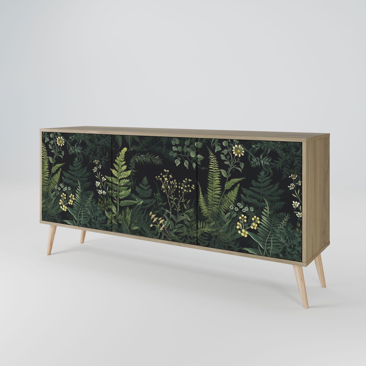 FERN FLOWERS 3-Door Sideboard in Oak Effect