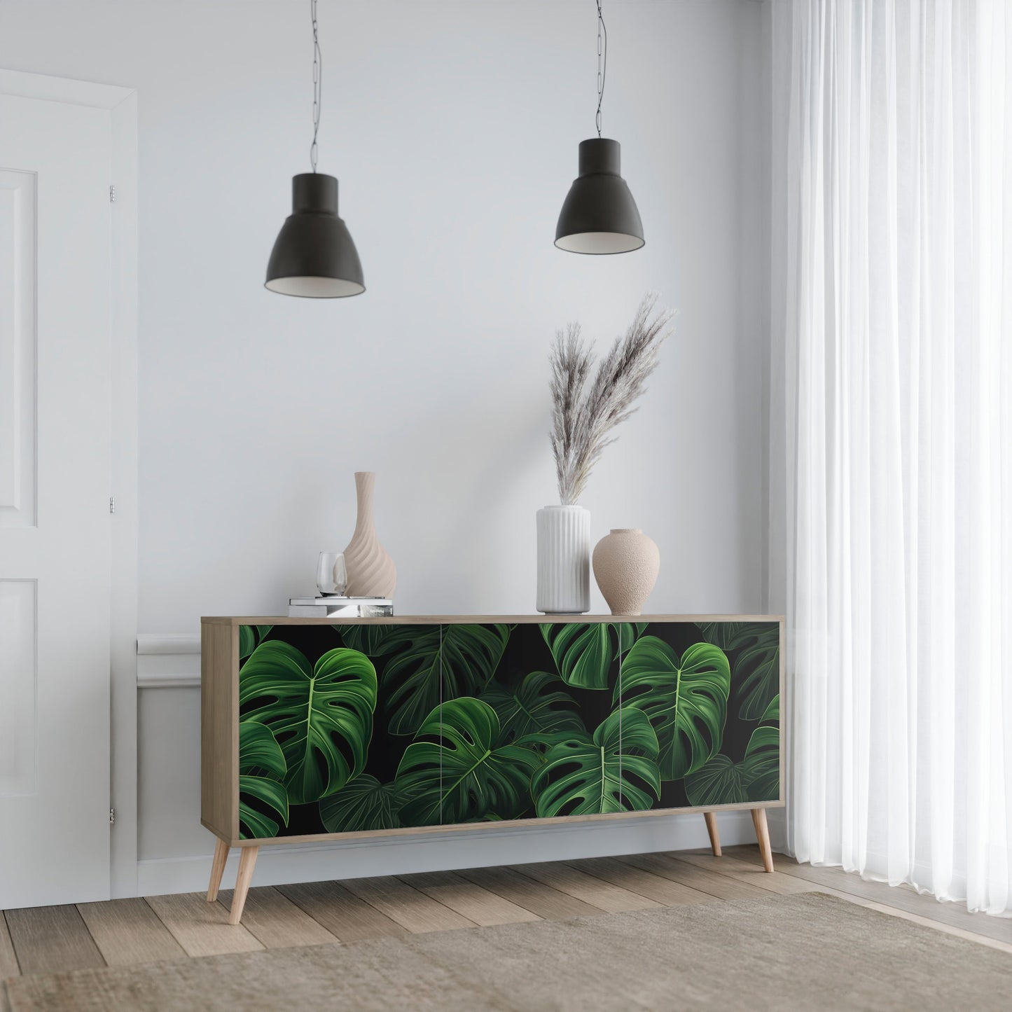 Credenza INFINITE MONSTERA a 3 ante effetto rovere