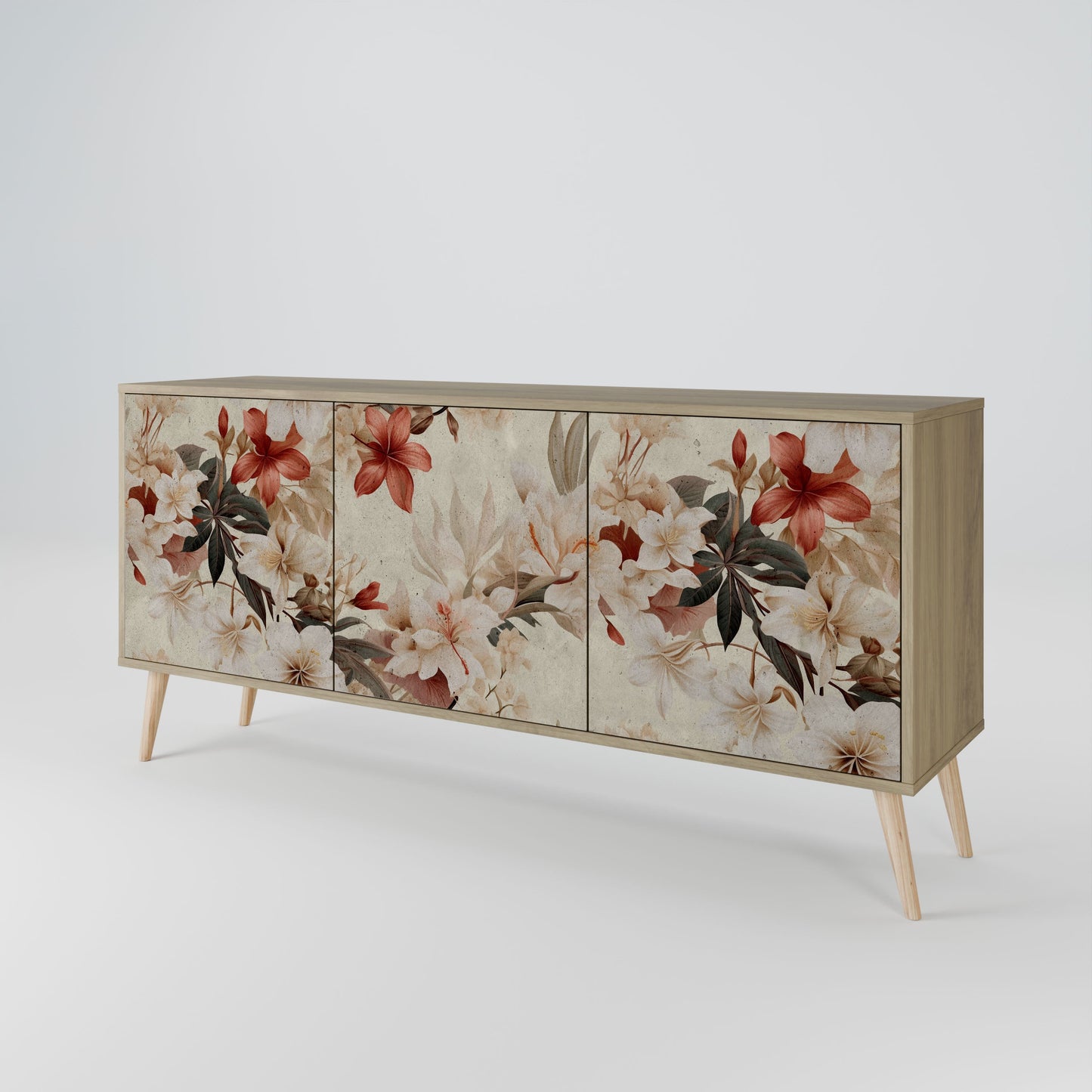 Credenza PETAL HARMONY a 3 ante in effetto rovere