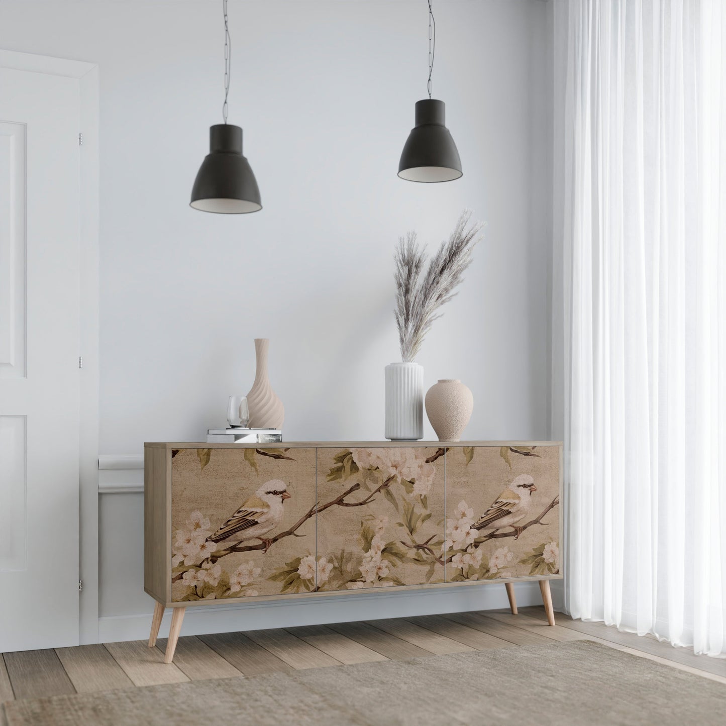 Credenza PETAL DISTINGUISH a 3 ante in effetto rovere