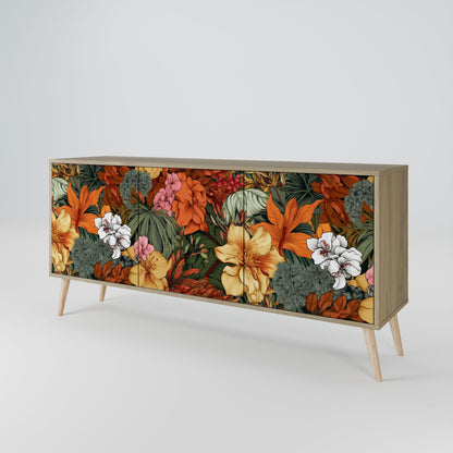 Credenza RADIANT FLORA a 3 ante in effetto rovere