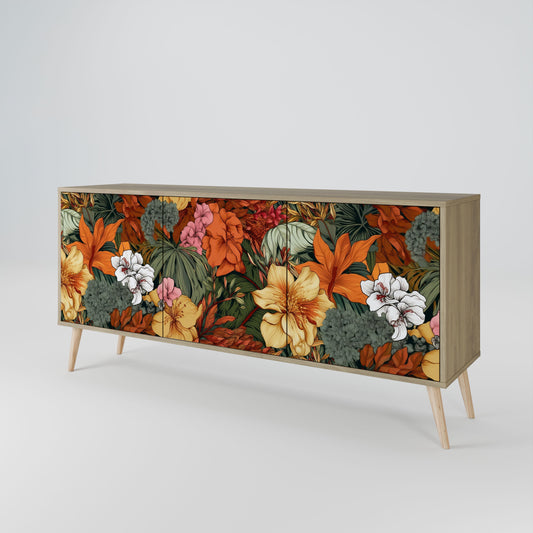 Credenza RADIANT FLORA a 3 ante in effetto rovere