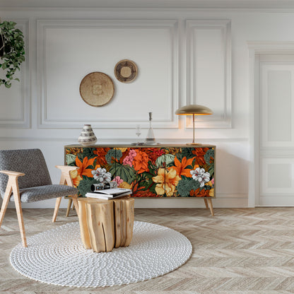 Credenza RADIANT FLORA a 3 ante in effetto rovere