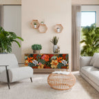 RADIANT FLORA Skänk med tre dörrar