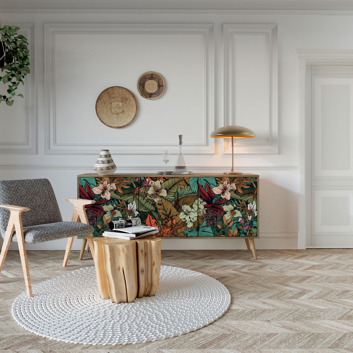 BOTANICAL EMERGENCE 3-Door Sideboard