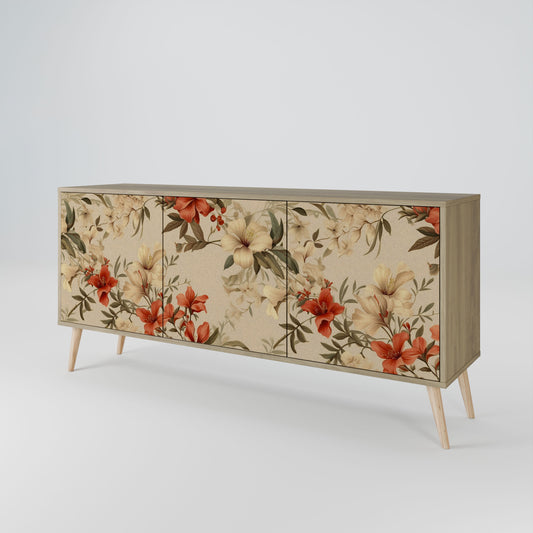 Credenza BLOOMING HARMONY a 3 ante in effetto rovere