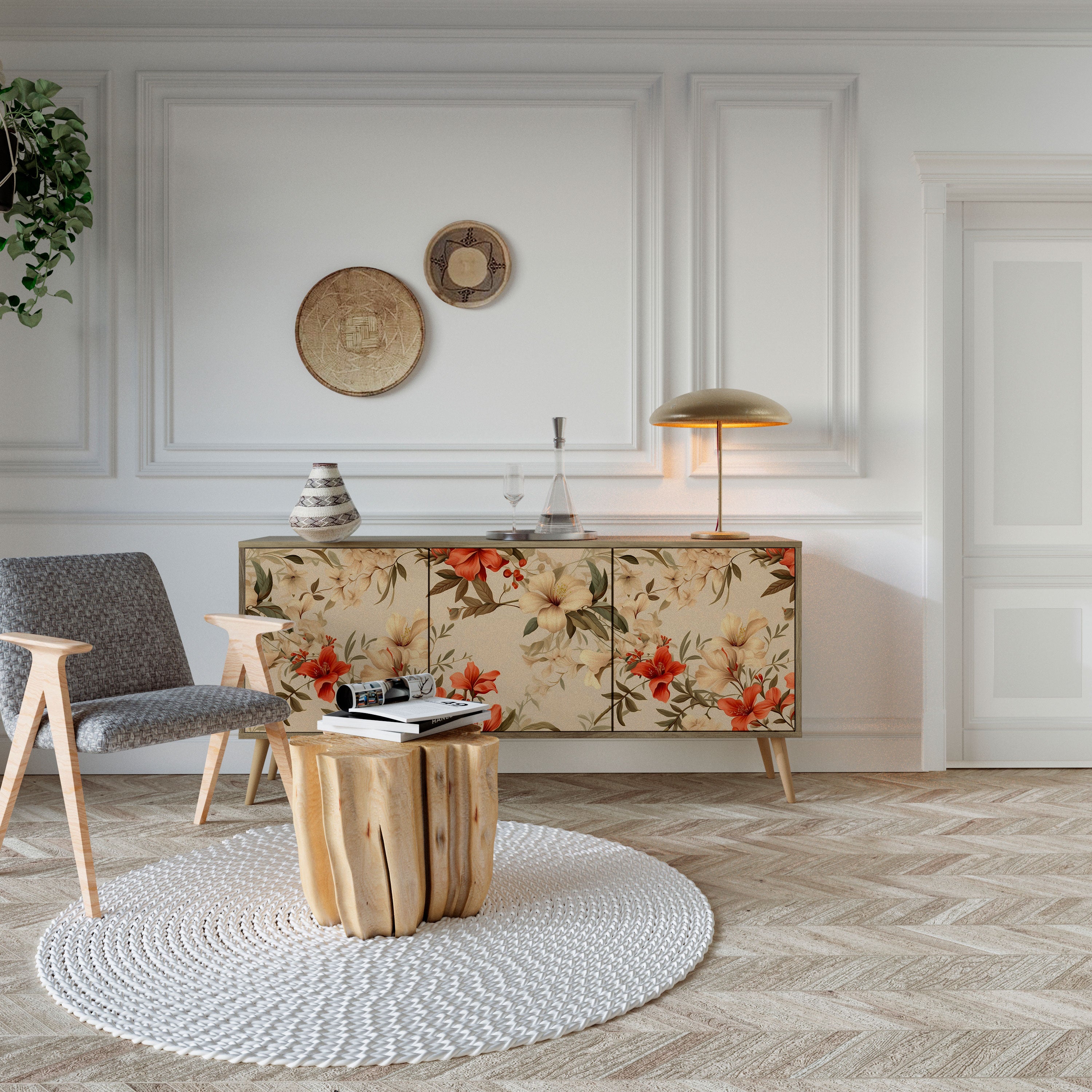 BLOOMING HARMONY Aparador de 3 Puertas