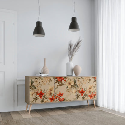 Credenza BLOOMING HARMONY a 3 ante in effetto rovere