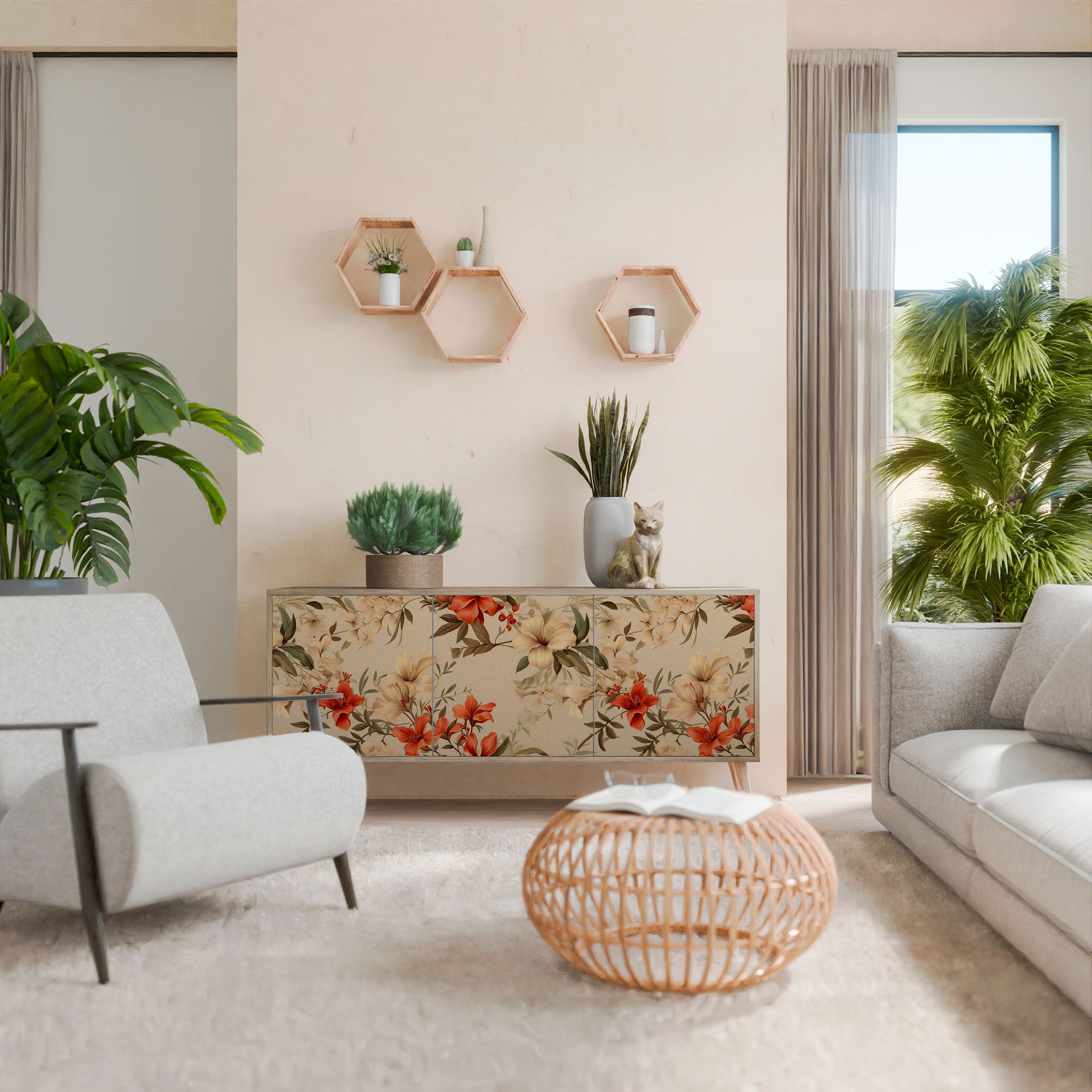 BLOOMING HARMONY Aparador de 3 Puertas