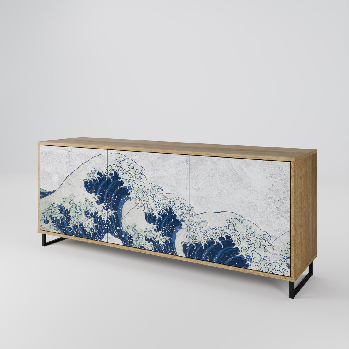 THE GREAT WAVE AT KANAGAWA Třídveřová komoda