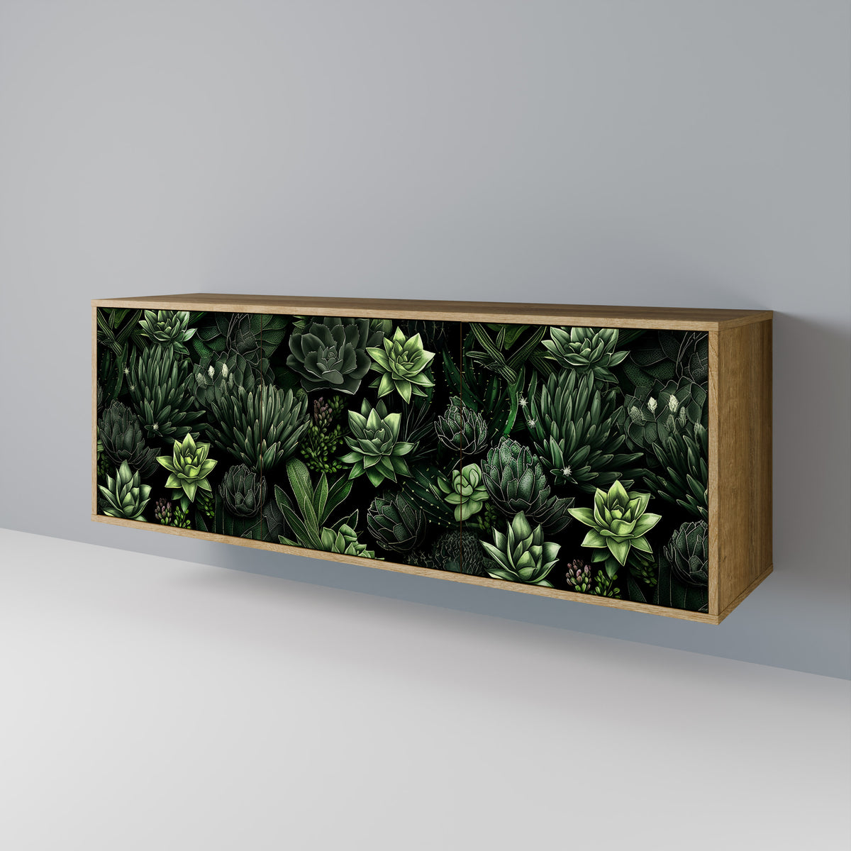 SUCCULENT JUNGLE Skänk med tre dörrar