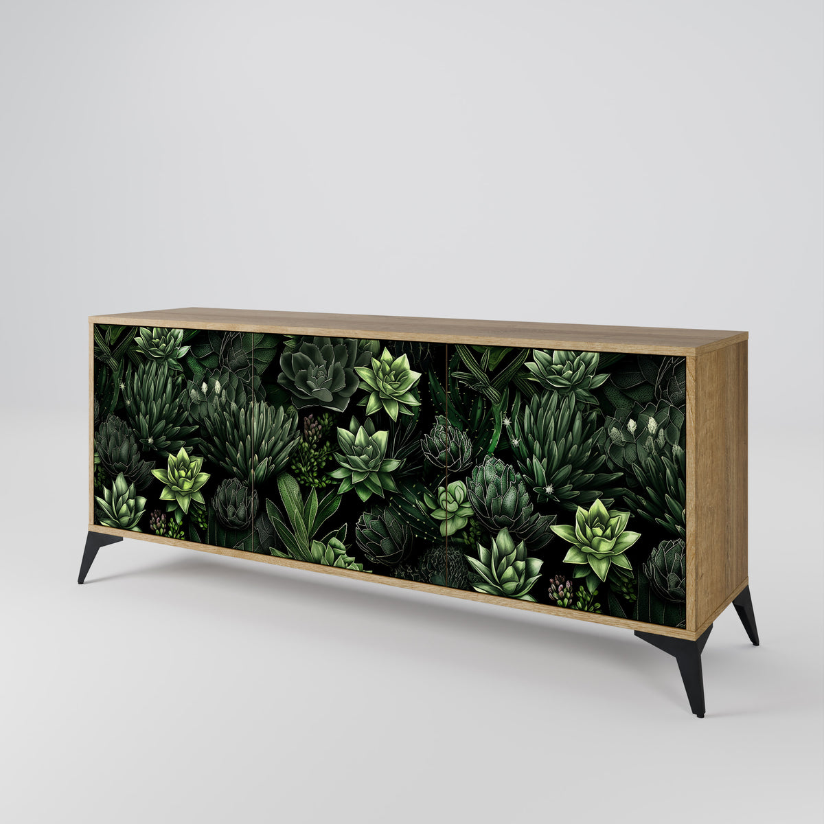 SUCCULENT JUNGLE Skänk med tre dörrar