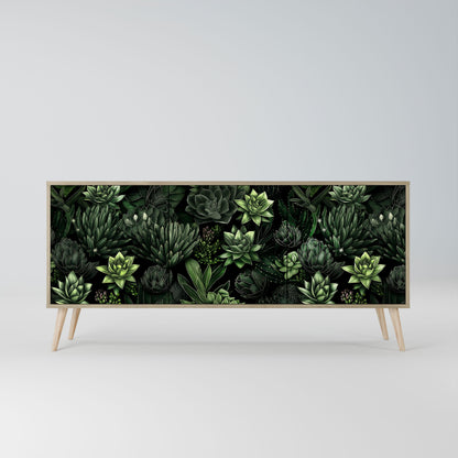 SUCCULENT JUNGLE 3-Door Sideboard in Oak Effect