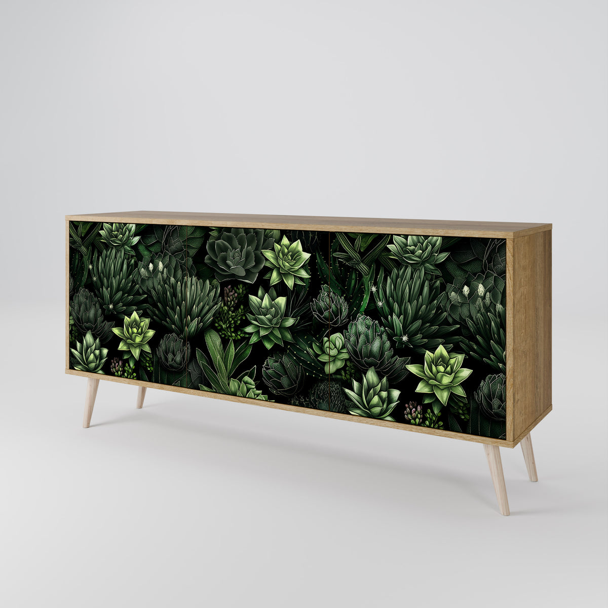 SUCCULENT JUNGLE Skänk med tre dörrar