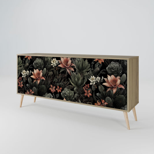 Credenza a 3 ante SECRET VERDURE in effetto rovere