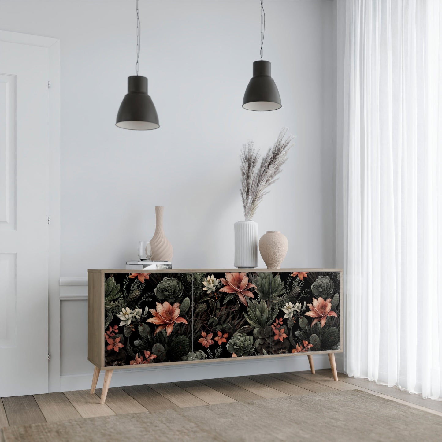 Credenza a 3 ante SECRET VERDURE in effetto rovere