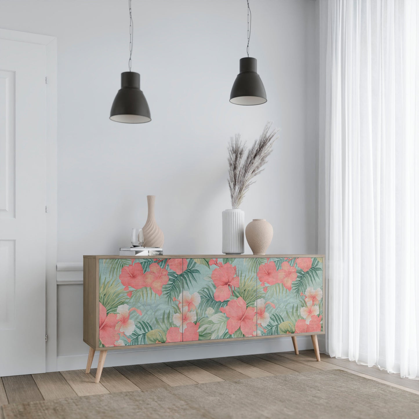 Credenza HAWAIIAN SPIRIT a 3 ante in effetto rovere