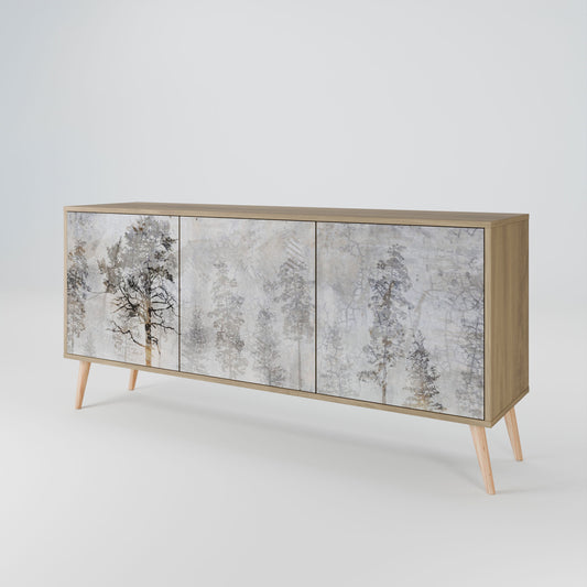 Credenza a 3 ante FADE IN THE TREES in effetto rovere