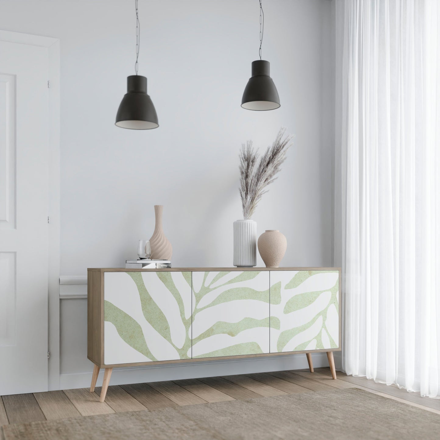 Credenza BOTANICAL SPARK a 3 ante in effetto rovere