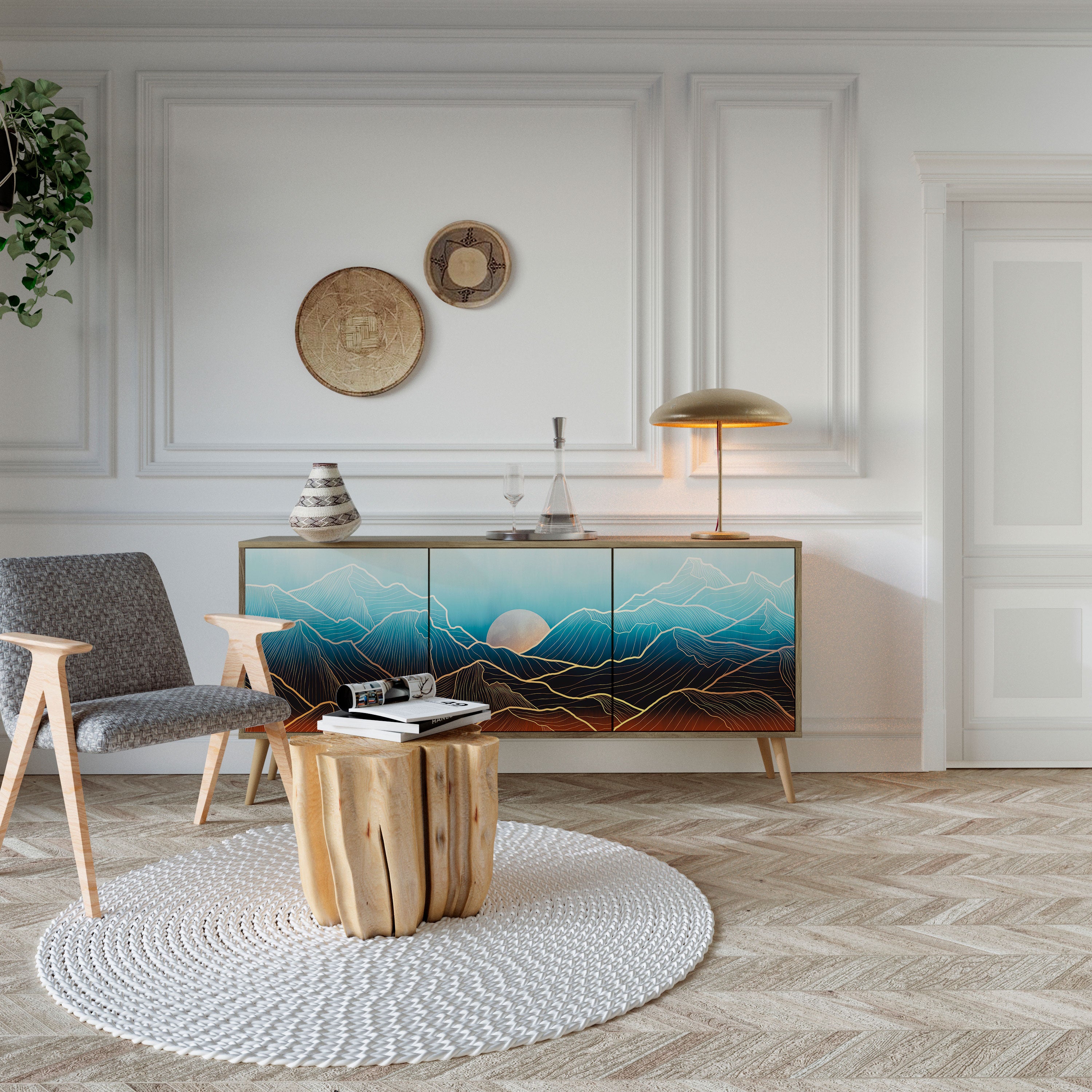 LUNAR SECRETS Aparador de 3 Puertas