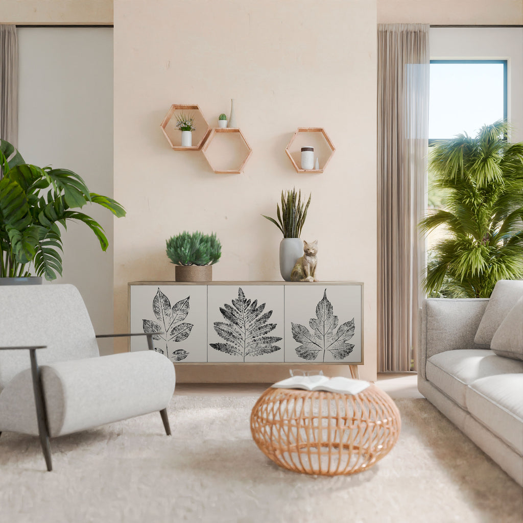 LEAFY STAMPS Aparador de 3 Puertas