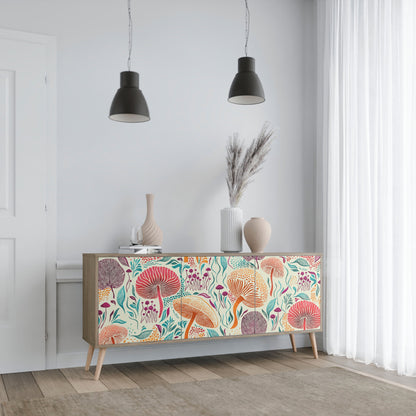 Credenza FUNGUS FANTASY a 3 ante effetto rovere