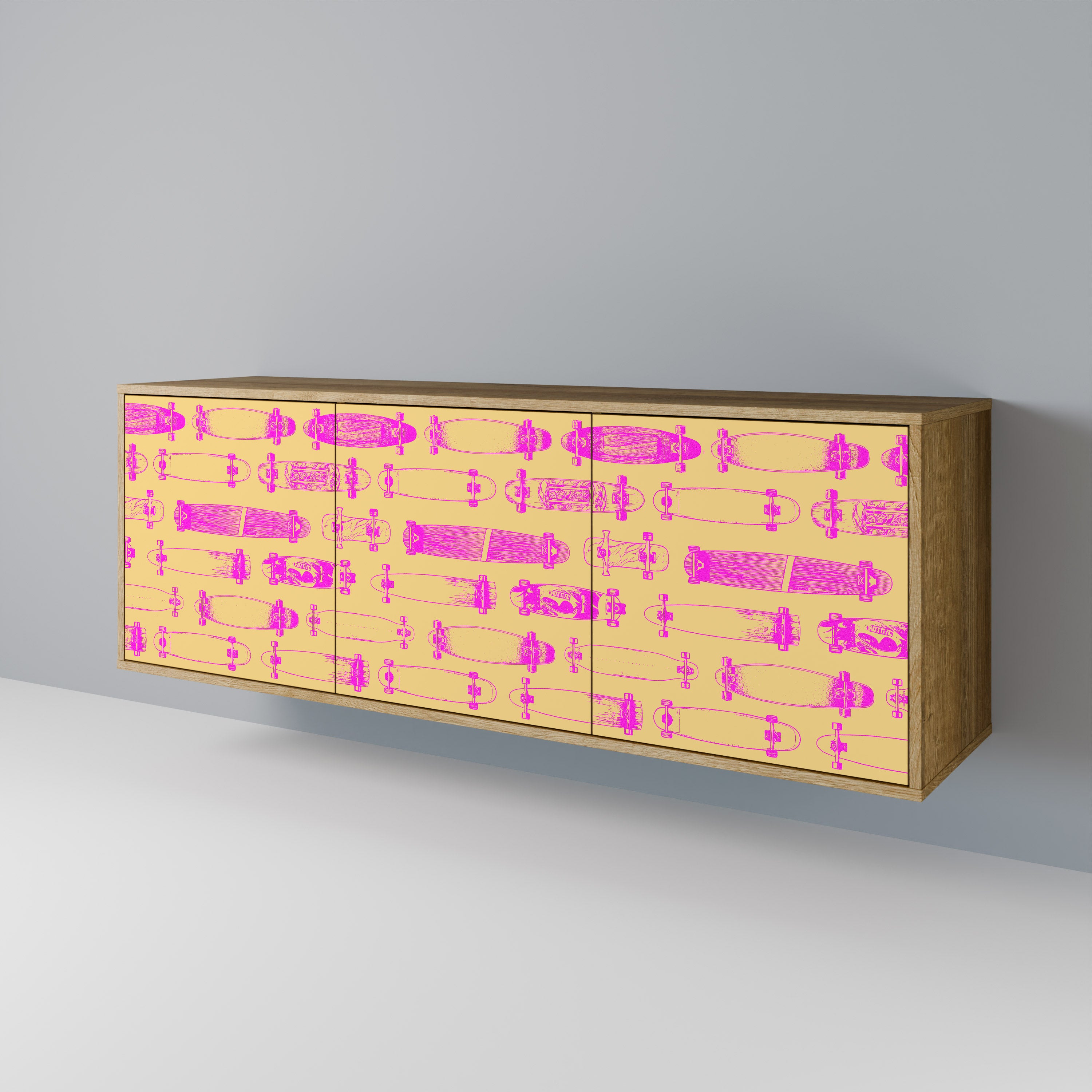 SKATEBOARD ARTISTRY Aparador de 3 Puertas