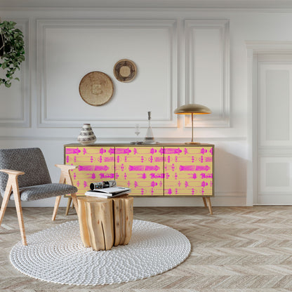 Credenza SKATEBOARD ARTISTRY a 3 ante in effetto rovere