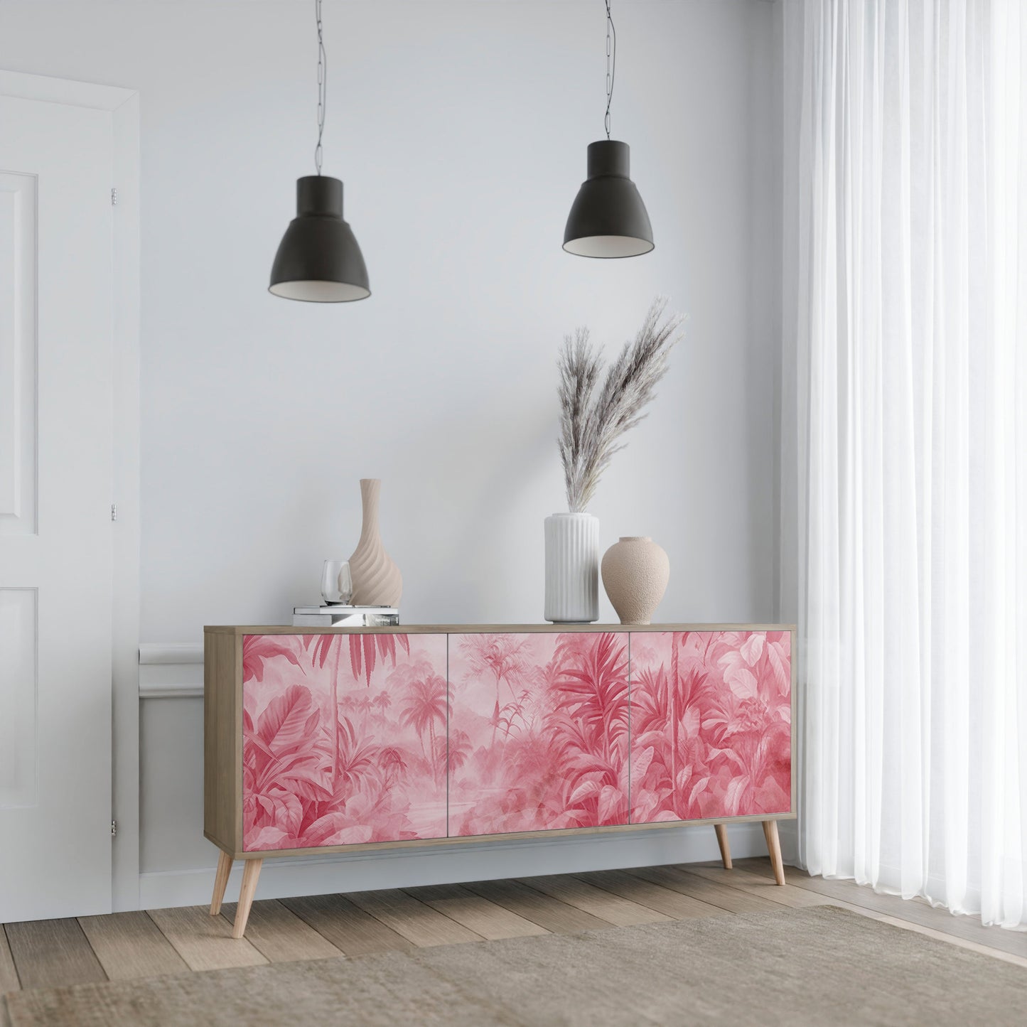 Credenza a 3 ante SWEET TROPICS in effetto rovere