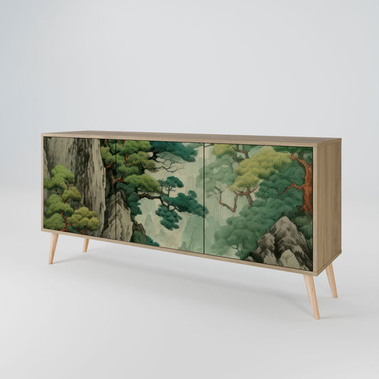 Credenza a 3 ante VERDURE ABYSS in effetto rovere