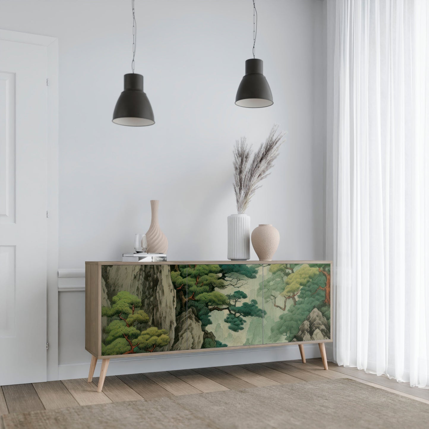 Credenza a 3 ante VERDURE ABYSS in effetto rovere