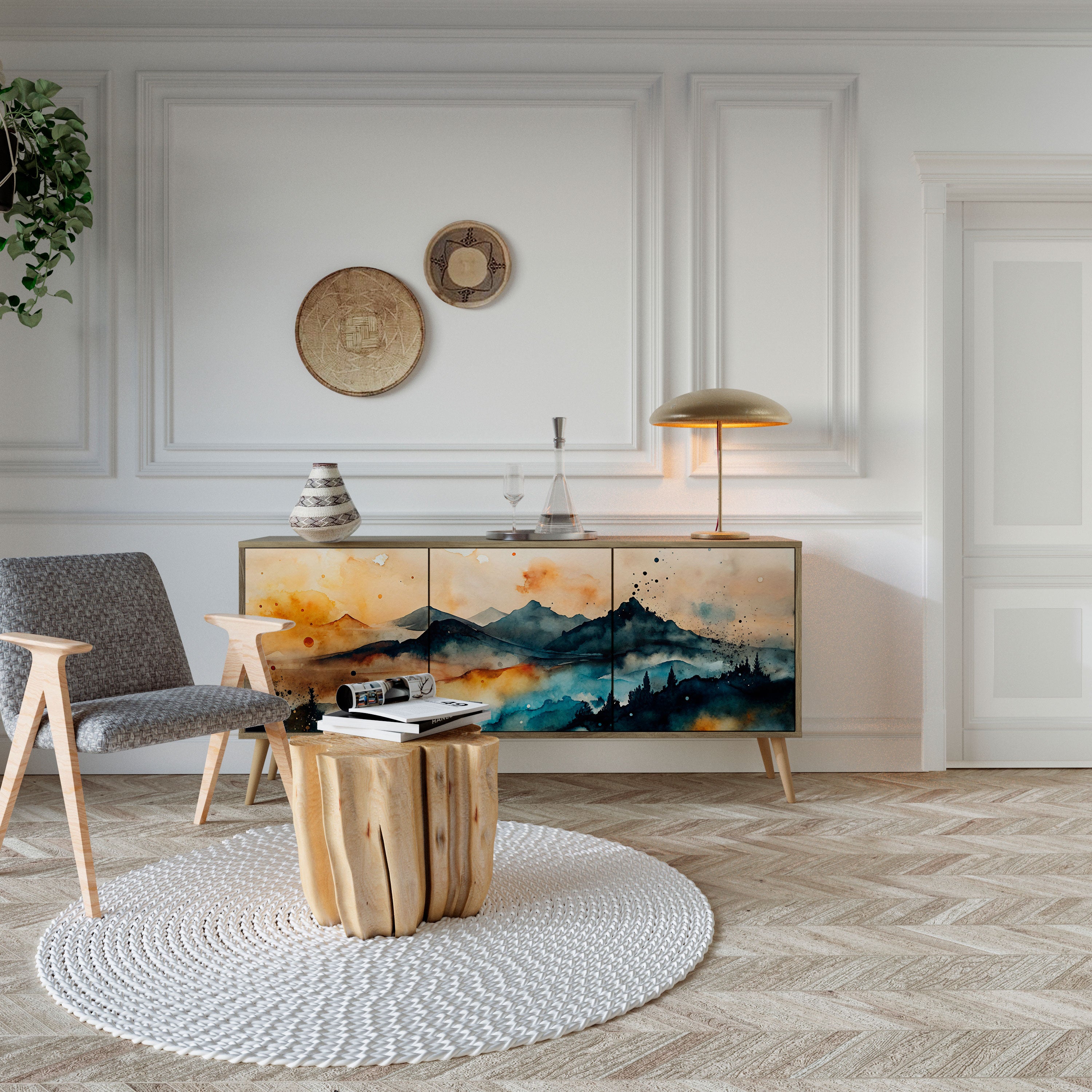 OMINOUS MOUNTAINS Aparador de 3 Puertas