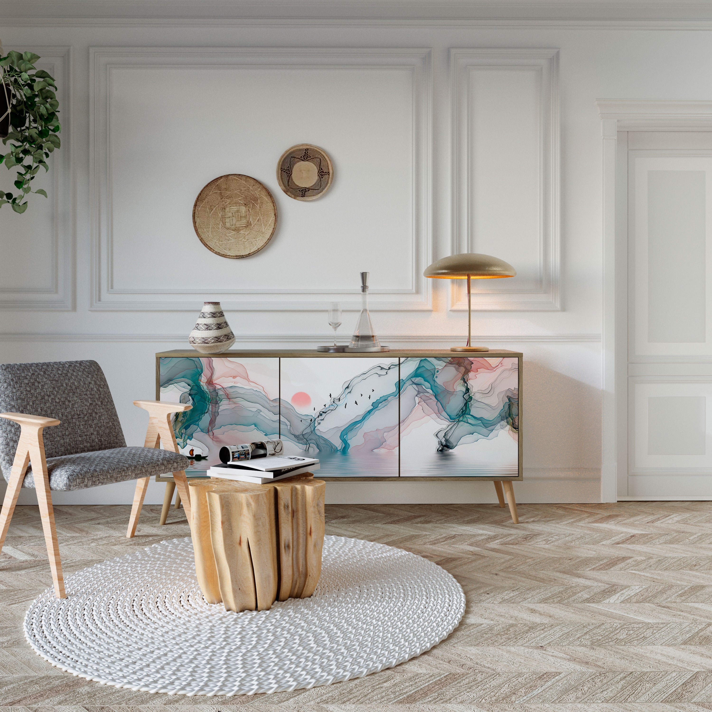 VELVET CROSSING Aparador de 3 Puertas