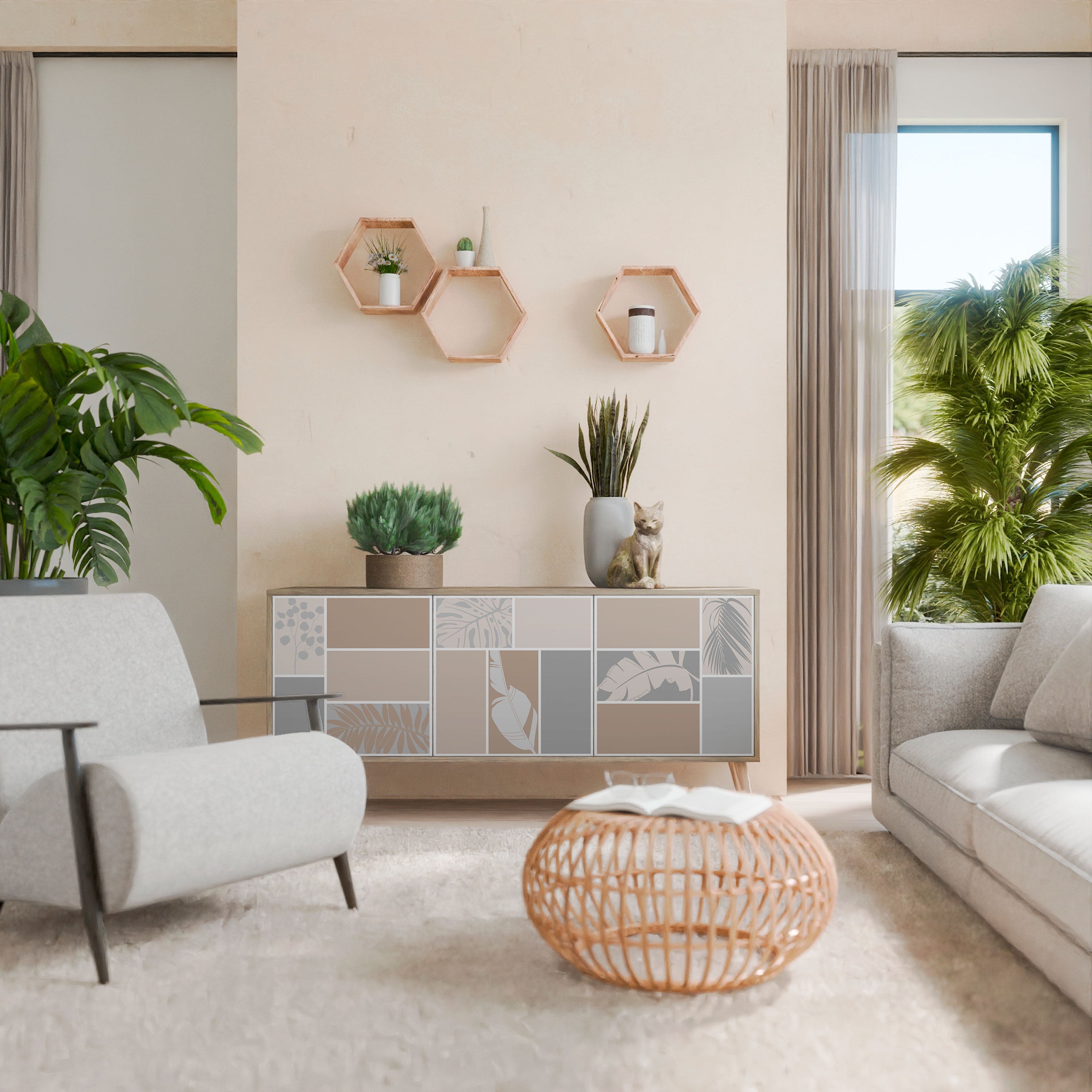 TROPICAL SHAPES 3-Door Sideboard