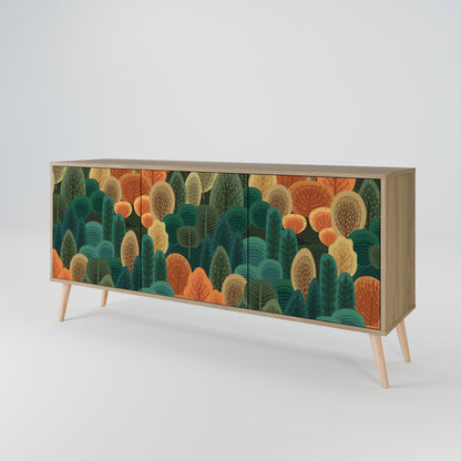 Credenza AUTUMN KALEIDOSCOPE a 3 ante in effetto rovere