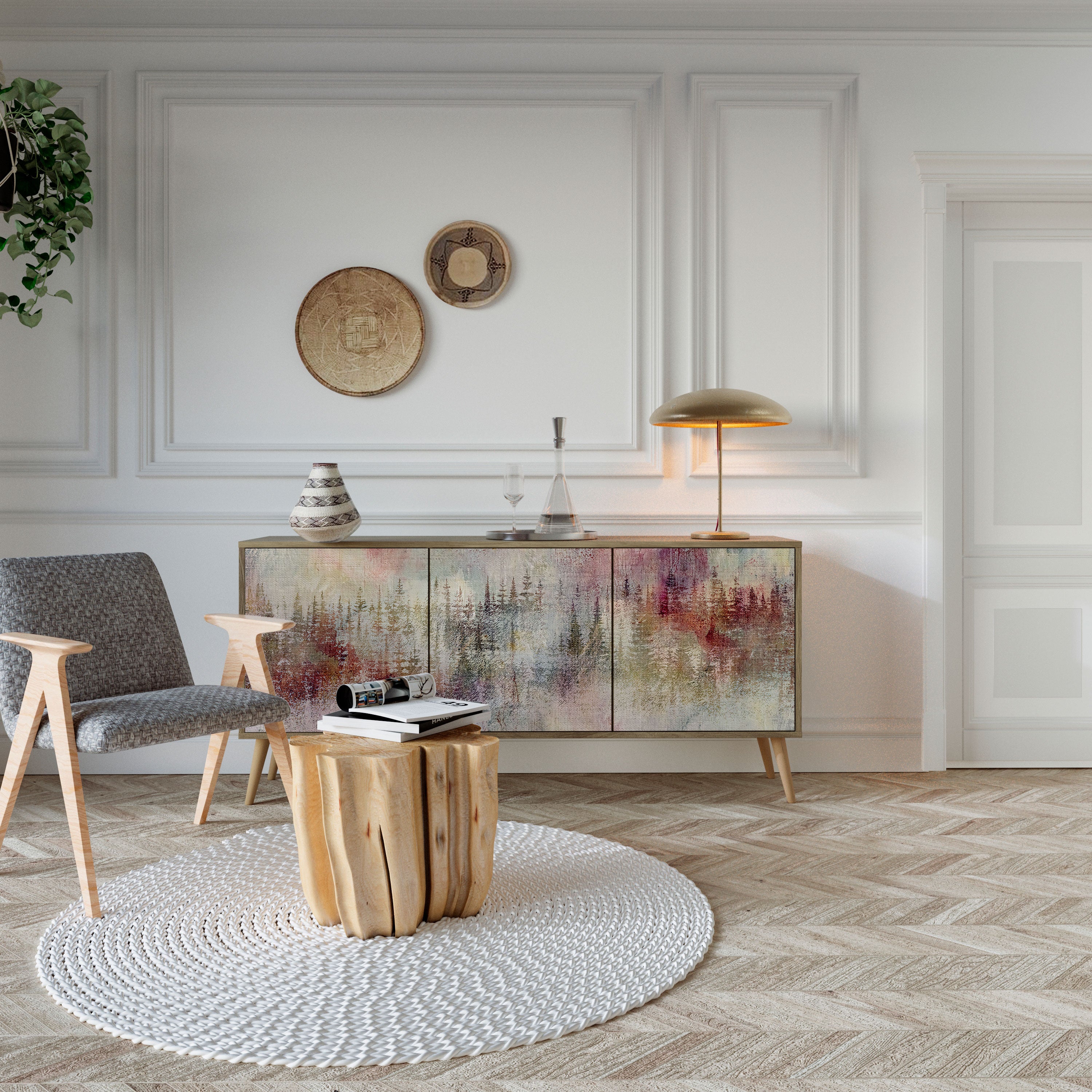 VEILED SUMMIT Aparador de 3 Puertas