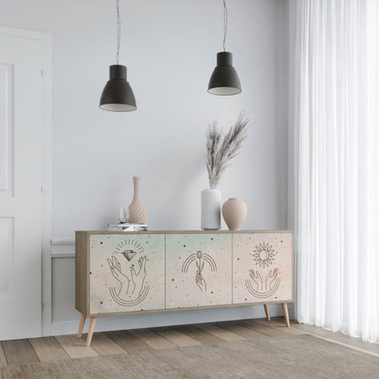 Credenza DELICATE BEAUTY a 3 ante in effetto rovere