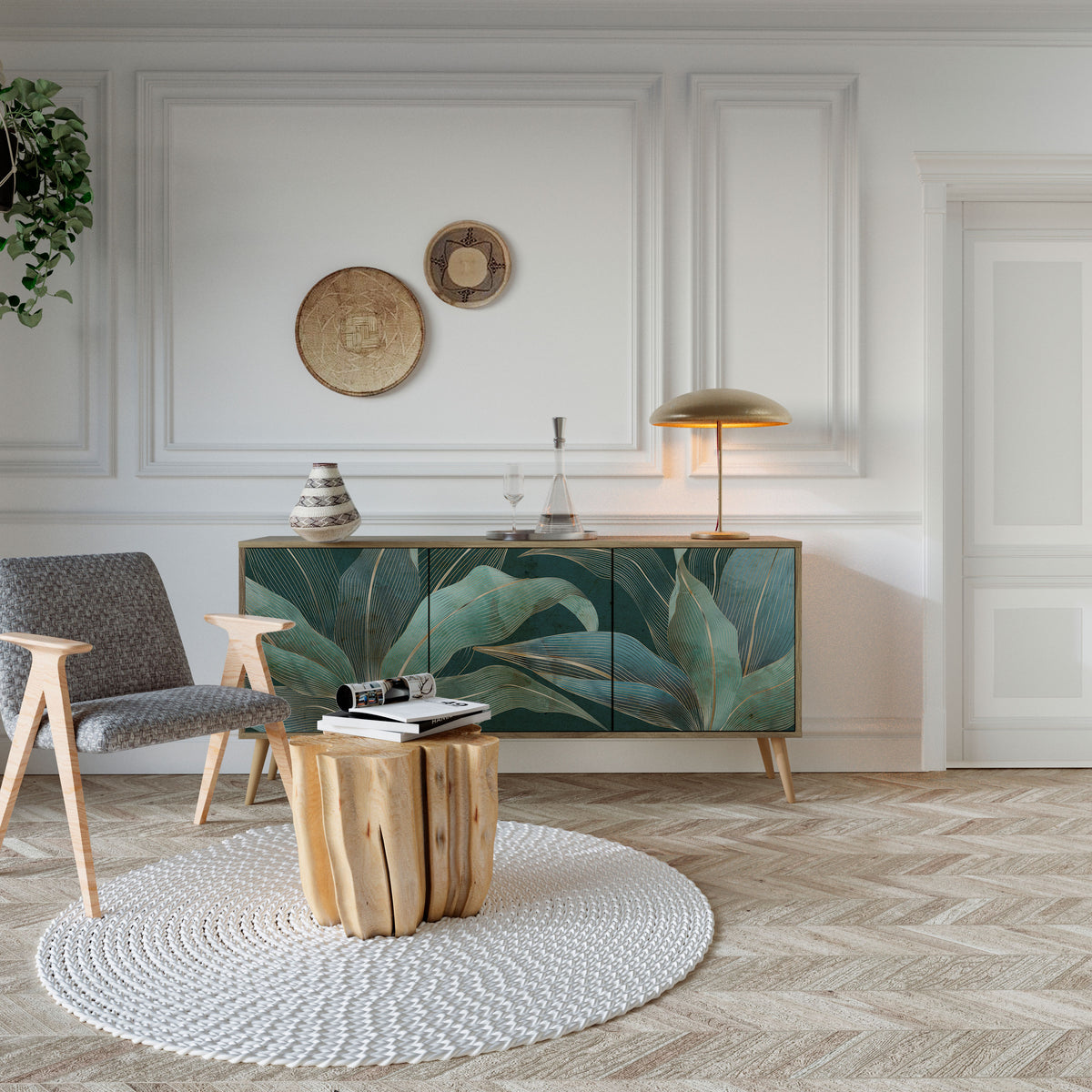 ROYAL GREEN Aparador de 3 Portas