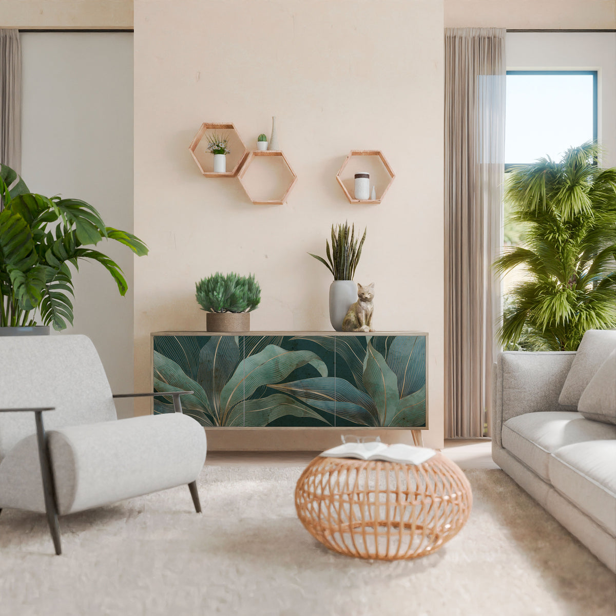 ROYAL GREEN Aparador de 3 Portas