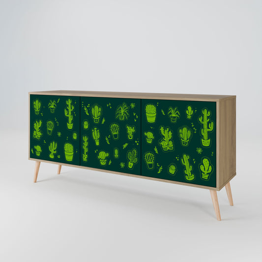 Credenza DESERT GREEN a 3 ante in effetto rovere