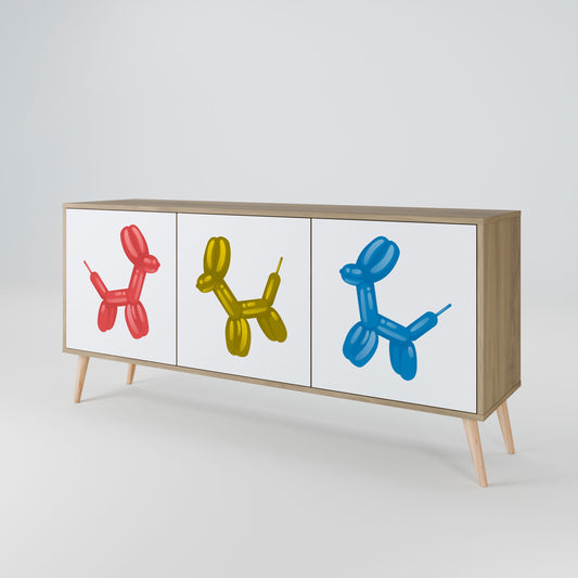 Credenza a 3 ante CHILDHOOD MEMORY in effetto rovere