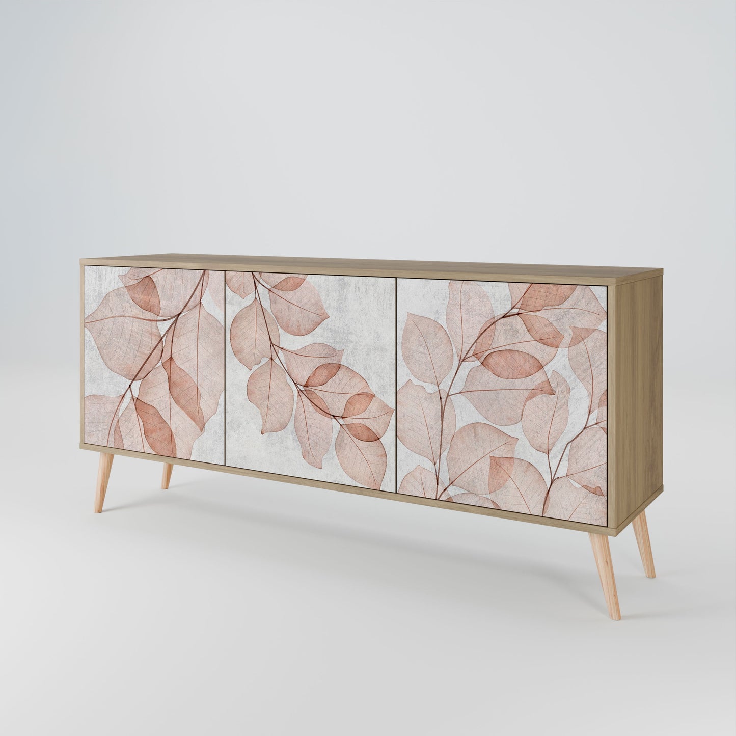 Credenza AUTUMN FRAGILITÀ a 3 ante in effetto rovere