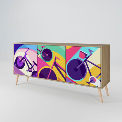 Credenza BIKE DREAMS a 3 ante effetto rovere