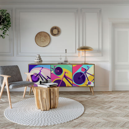 Credenza BIKE DREAMS a 3 ante effetto rovere