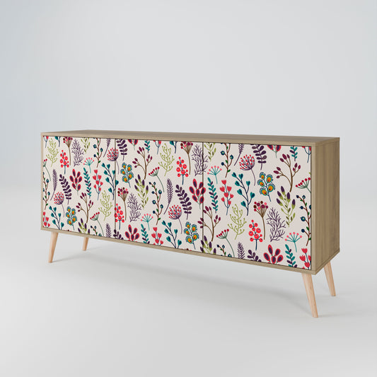 Credenza AUTUMN SUNDRIES a 3 ante in effetto rovere