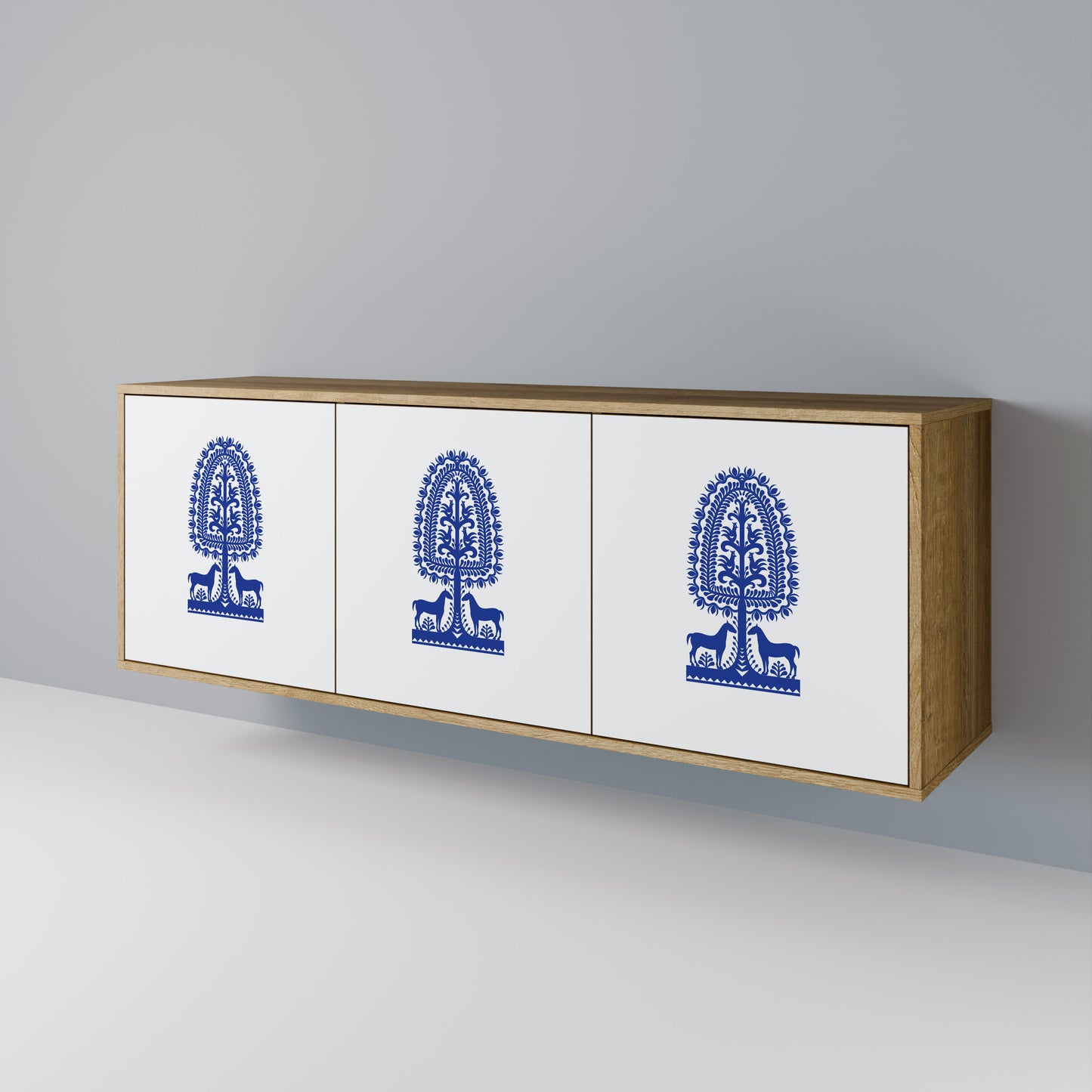 POLISH FOLK ART Třídveřová komoda