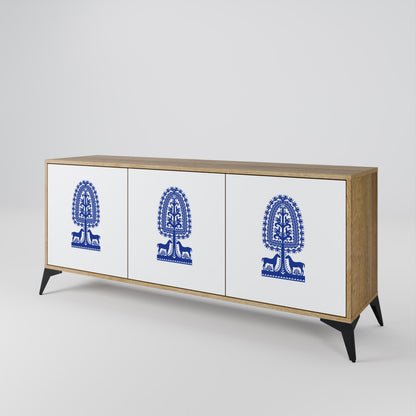 POLISH FOLK ART Třídveřová komoda